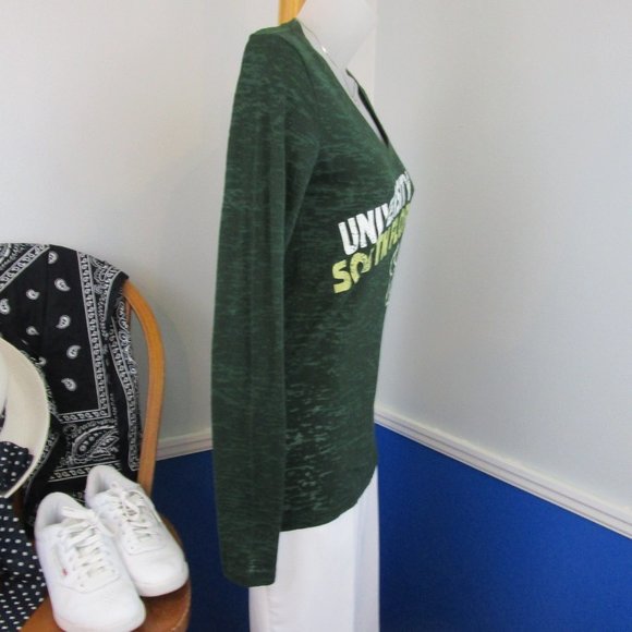 USF Long Sleeve Burnout V-Neck Tee Shirt - Picture 4 of 9
